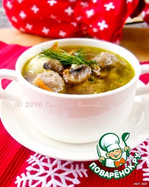 Рецепт Суп из белой фасоли с грибами