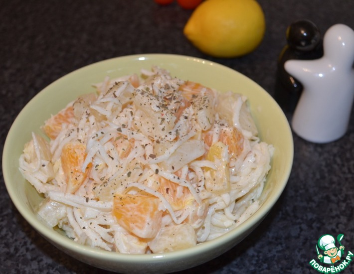 Рецепт: Салат из корневого сельдерея с фруктами