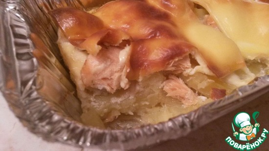 Запеканка из сёмги с картофелем