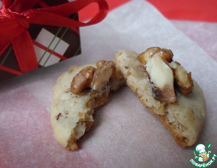 Рецепт: Печенье с грецкими орехами и кленовым сиропом