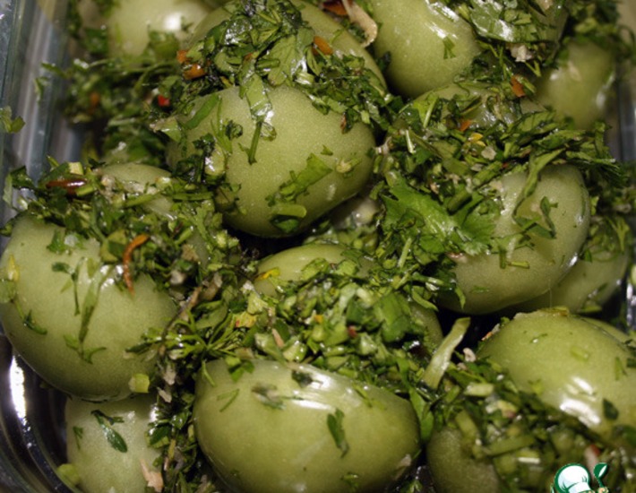 Рецепт: Зеленые помидоры По-грузински