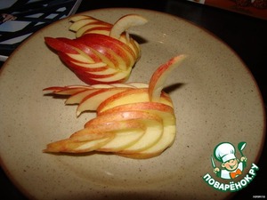 Рецепт Украшение "Лебедь" из яблока