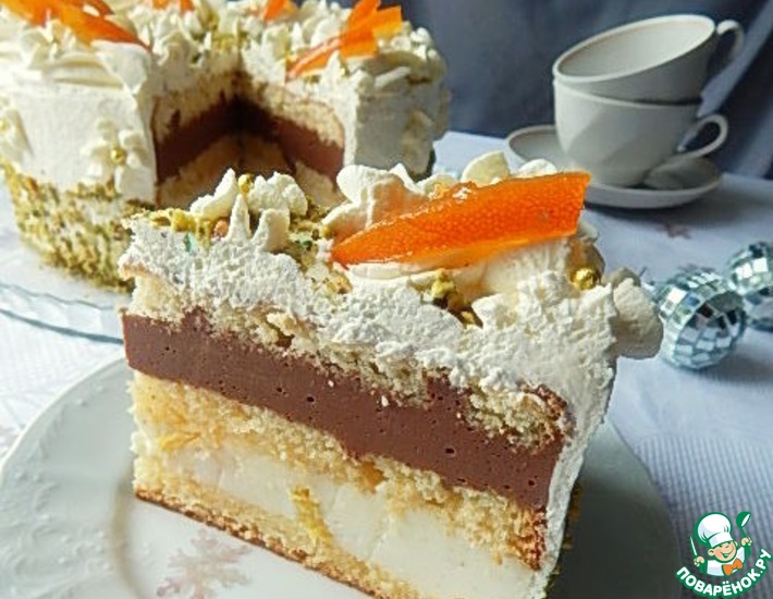 Рецепт: Бисквитный торт с апельсинами