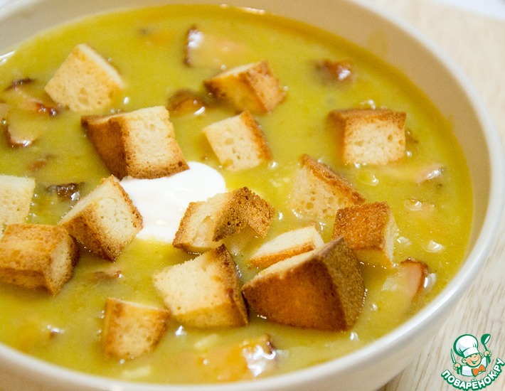 Рецепт постного суп-пюре с сухариками чесночными