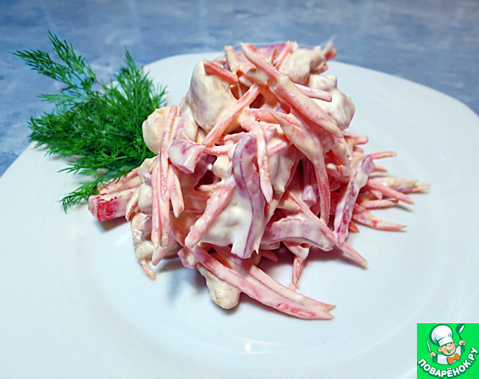 Салат с курицей, морковью и перцем кулинарный рецепт