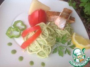 Рецепт Спагетти с лососем и шпинатом