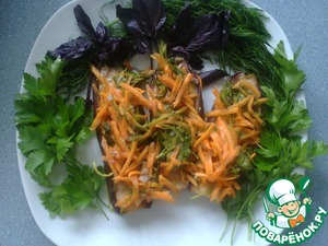 Рецепт Баклажаны "Лето" с морковью и зеленью в маринаде