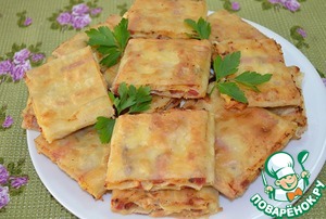 Рецепт Жареный лаваш с колбасой и сыром