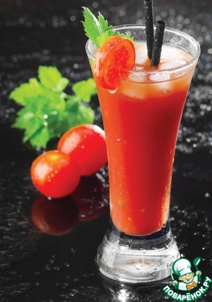 Рецепт Сок из томатов "черри" со шпинатной пенкой