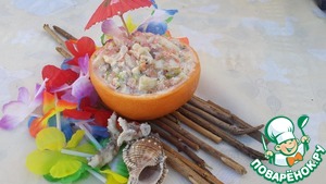 Рецепт Салат "Гавайский" с курицей и грейпфрутом