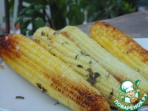 Рецепт Запеченная кукуруза с базиликовым маслом