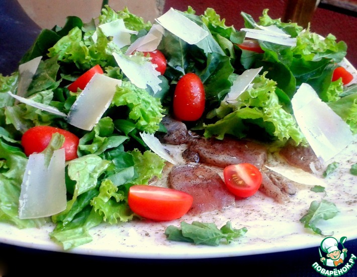 Рецепт: Карпаччо-салат из свежего тунца