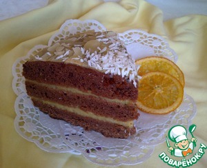 Рецепт Постный шоколадный торт с апельсиновым кремом