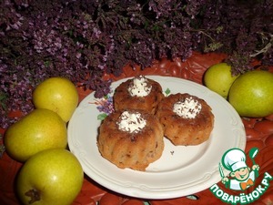 Рецепт Яблочно-грушевые кексы с творожной начинкой