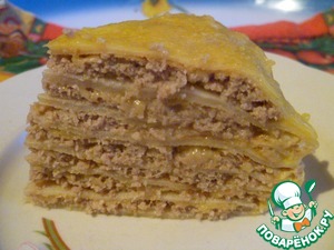 Рецепт Блинный пирог с фаршем