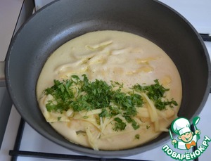 Омлет с грибами и сыром на сковороде: рецепт с фото
