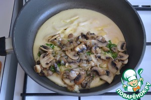 Омлет с грибами и сыром на сковороде: рецепт с фото