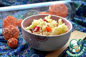Рецепт Теплый средиземноморский салат с коричневым рисом и цветной капустой