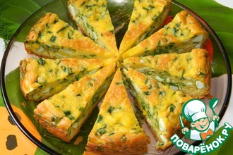 Рецепт: Пирог с яйцами и зеленым луком