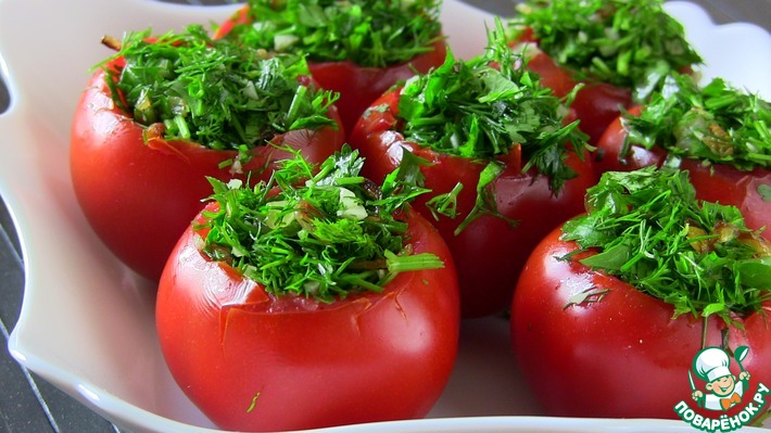 Фаршированные помидоры с гречкой и творогом - рецепт
