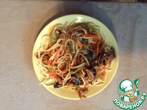 Рецепт Лапша " Удон" с овощами и грибами шитаке