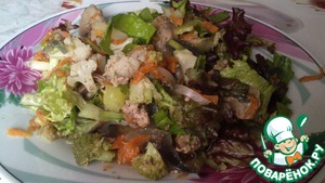 Рецепт Теплый салат с печенкой