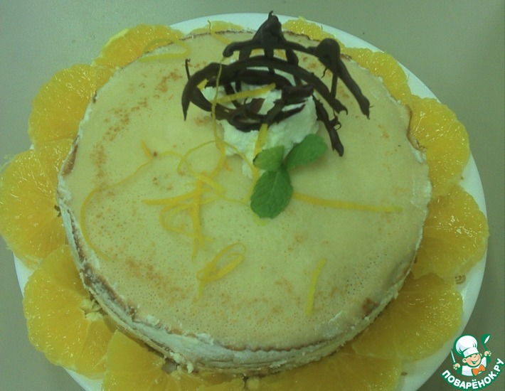 Рецепт: Блинный торт с апельсиновым ликером (Grand marnier)