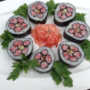 Рецепт Кадзари-суши «Розовая хризантема»