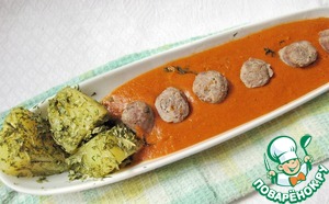 Рецепт Колбаски с томатным соусом и картофелем