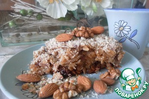 Рецепт Геркулесовый пирог с яблоками и финиками