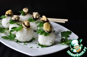 Рецепт Нигири-суши с мидиями и петрушкой