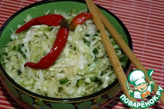 Рецепт: Острый салат из свежей капусты