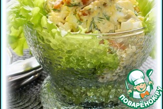 Рецепт: Сырный салат с сухариками