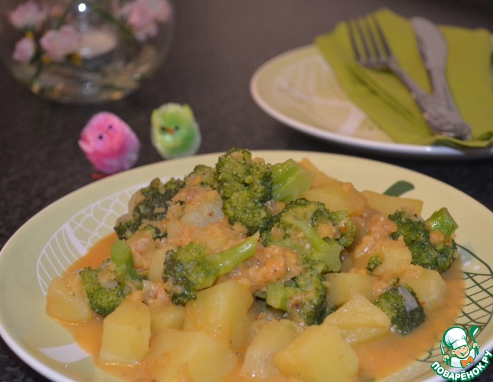 Рецепт: Картошка-карри с брокколи