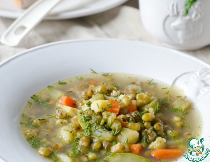 Рецепт: Постный суп с машем и овощами в мультиварке