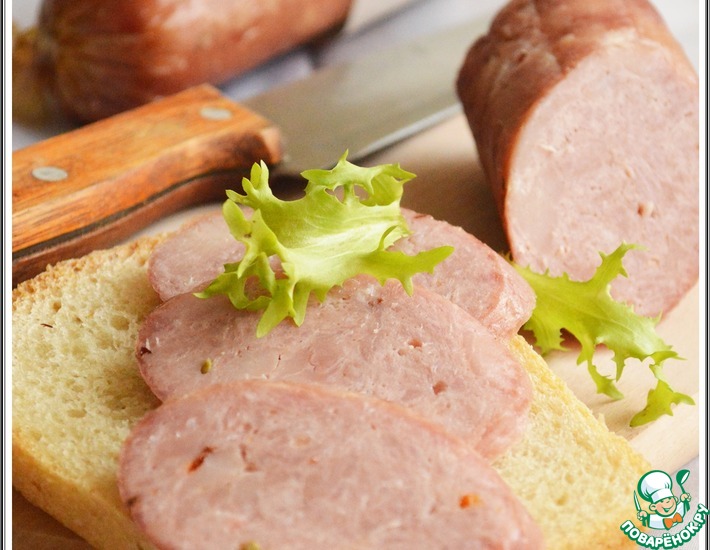 Рецепт: Колбаса домашняя свиная с курицей