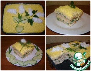 Рецепт Слоёный салат с крекерами