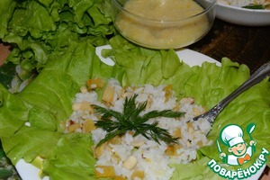 Рецепт Салат с рисом и запеченным картофелем с лимонно-чесночной заправкой