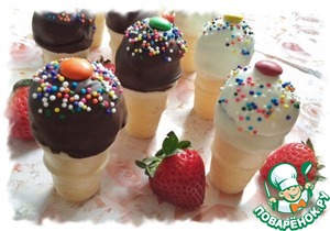 Рецепт Кейк-попсы "Шоколадно-ванильное мороженое"