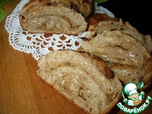 Рецепт Быстрый хлеб из 2 видов муки с овсяными хлопьями и жареным луком