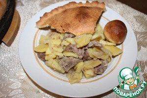 Рецепт Татарский пирог с мясом и картофелем "Балеш"