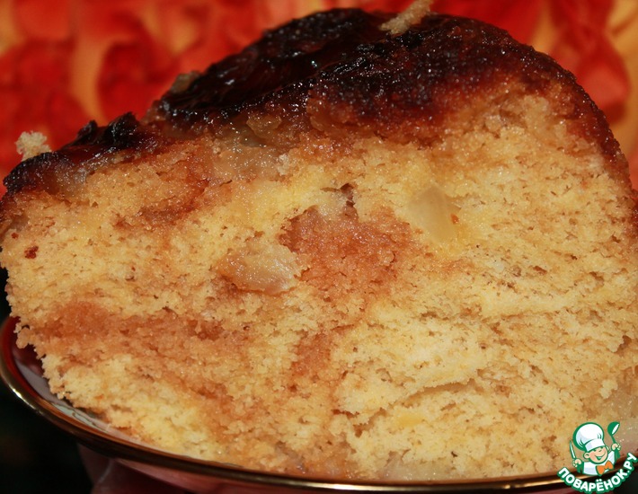 Рецепт: Пирог с ананасами Солнышко