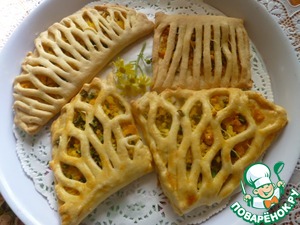 Слоеные пирожки с яйцом и зеленым луком (дуэль) – пошаговый рецепт с фотографиями