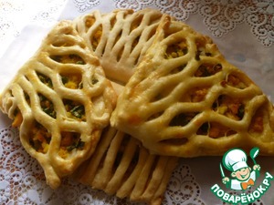 Слоеные пирожки с яйцом и зеленым луком (дуэль) – пошаговый рецепт с фотографиями