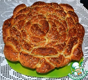 Рецепт Турецкий чесночный хлеб "Роза" с базиликом