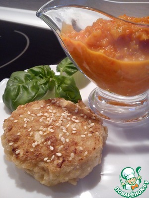 Рецепт Котлеты с жареным томатным соусом с чесноком и орегано