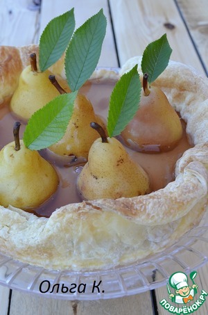 Рецепт Пирог « Медовая груша» в коричном желе