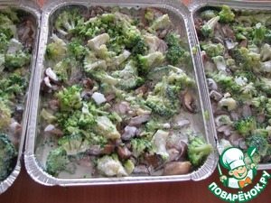 Запеченная курица с овощами и грибами