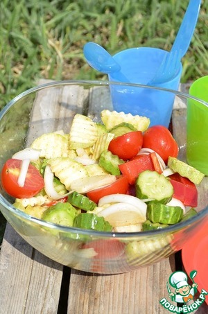 Рецепт Быстрый маринованный салат для пикника