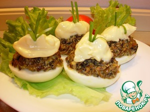 Рецепт Фаршированные яйца "Гурман" с сушеными грибами